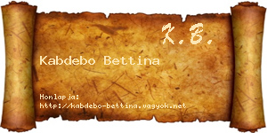 Kabdebo Bettina névjegykártya